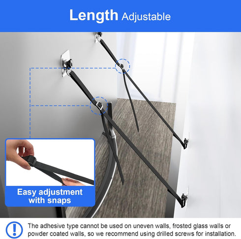 IMtKotW 2 Pcs Tv Safety Straps Adjustable,No Drill Anti Tip Furniture Anchors for Baby Proofing,Adhesive/Screw