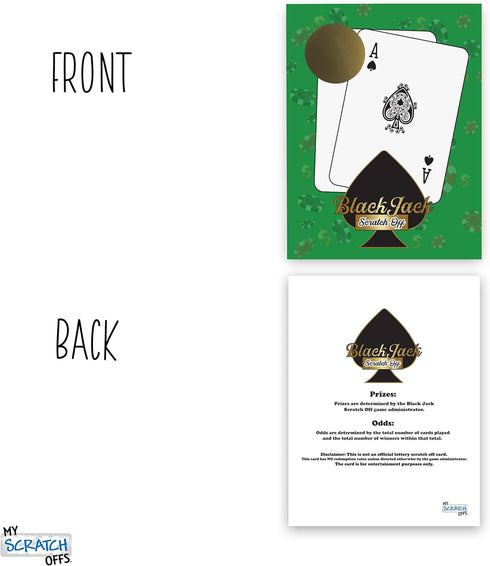 My Scratch Offs Casino Night Scratch Off Party Game Cards - 26 Pack Gambling (Blackjack)