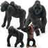 Gemini&Genius King Kong Safari Animal Toys, Gorilla Family Figurines for Kids, Room Decoration, Ages 3+