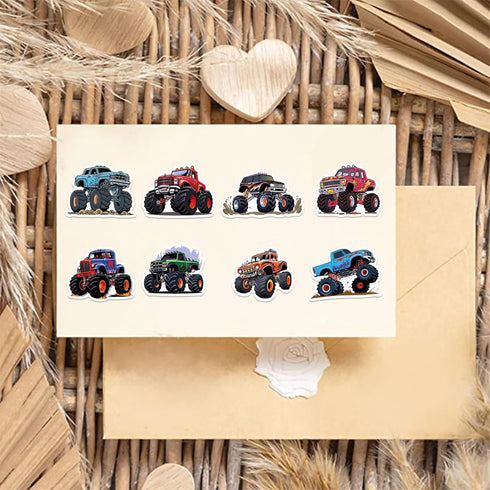50PCS Monster Truck Stickers, Waterproof Car Stickers for Kids, Cool Gifts for Water Bottles, Skateboard, Laptop
