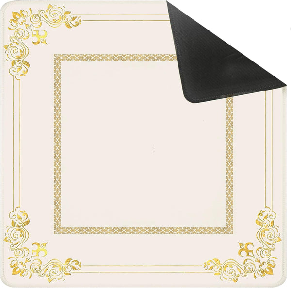 Luxury Gold Floral Mahjong Mat for Table 31.5 X 31.5 in, Gifts