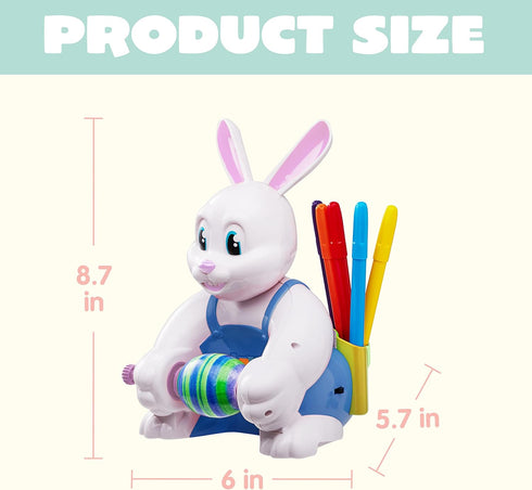 10 JOYIN Motorized Easter Egg Decorator Kit, Easter Busy Bunny Egg Spinner Whirler Decorating Machine with Non-Toxic