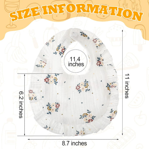10 Mepase Pcs Large Muslin Baby Girl Bibs Drool Teething Bibs Lap Shoulder for Boy Girls Teething(Elegant Colors)