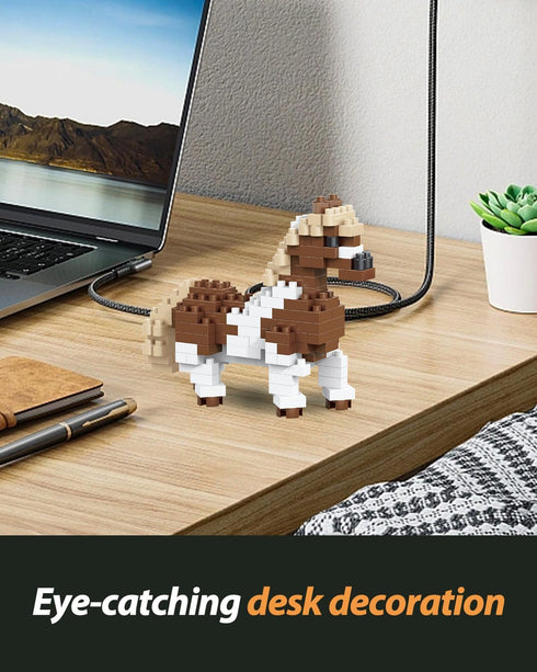 QISHOUTING Horse Mini Building Toy for Kids, Farm Animals Mini Stallion Building Blocks & Learning Toy for Girls Boys