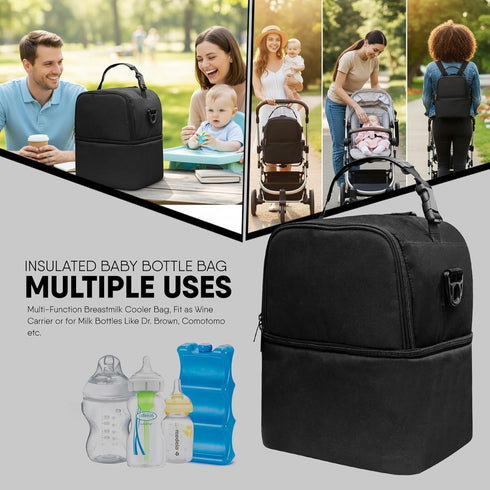 Generic S1 S2, Backpack Pack 6 Breast Pump Bag for Spectra Insulated Travel with Ice Fits Baby Bottles, Wearable