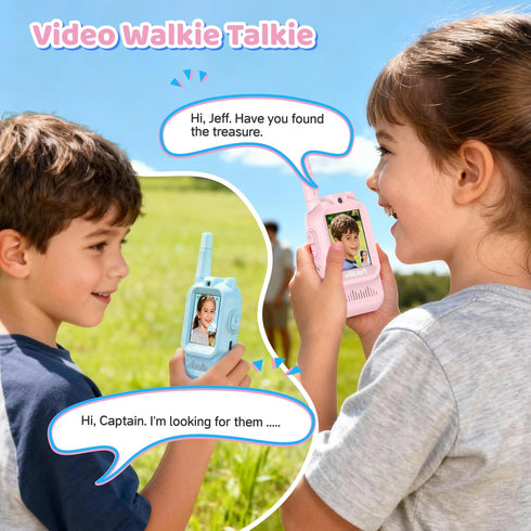 vilicert 3-12 2 Pack 2 4 Video Walkie Talkie Toys for Age Boys Girls, Walkie Talkies with Screen, Long Range Way Radio