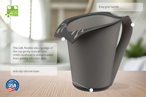 Plastic Bath Cup (800ml, 27 fl Ounce), Waterfall Rinser Made in USA (Grey)
