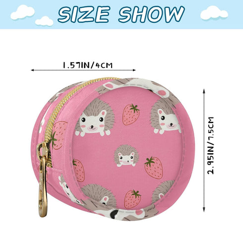 YETTASBIN Hedgehogs Portable Pacifier Holder Case with Metal Hook Buckle & Zipper for Diaper Bag and Stroller