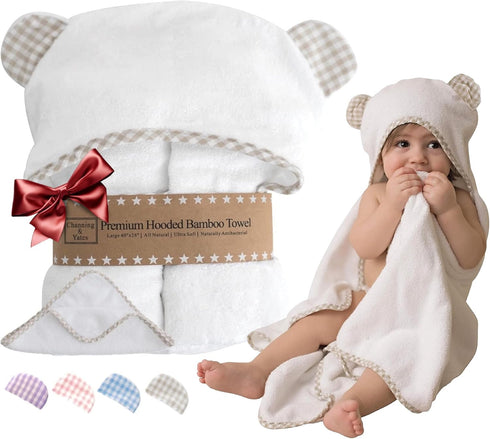 Channing & Yates Premium Organic Baby Towel Set - Soft Viscose Bamboo