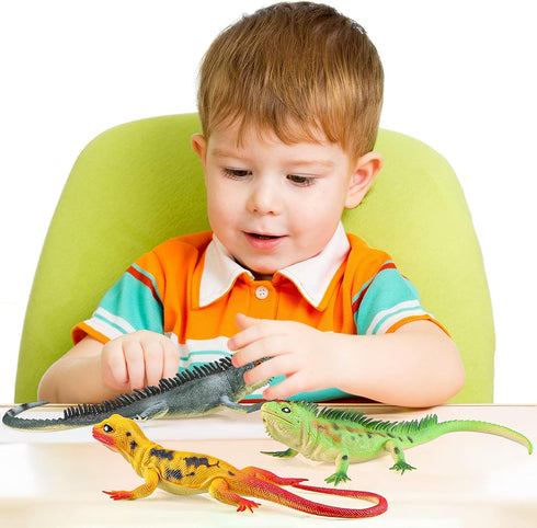 13.5 Inch Lizard Toy with Sound - Colorful Plastic Fake Big Artificial Model Lizards for Educational Prop Party Favor