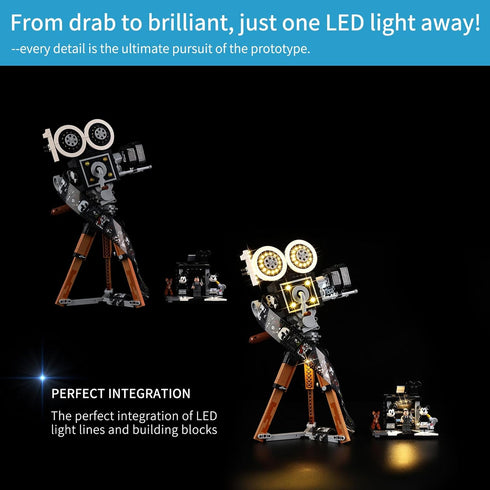 BrickSoul LED Light Kit for Lego Disney Camera, Compatible with 43230 Building Set, Light Up Your Legos