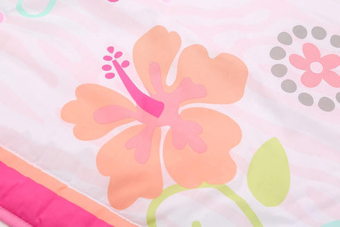 CribMATE 1 PC Nursery Crib Comforter/Quilt Pink Floral Elephant Bird Crib Bedding Quilt for Baby Girl (Pink Elephant)