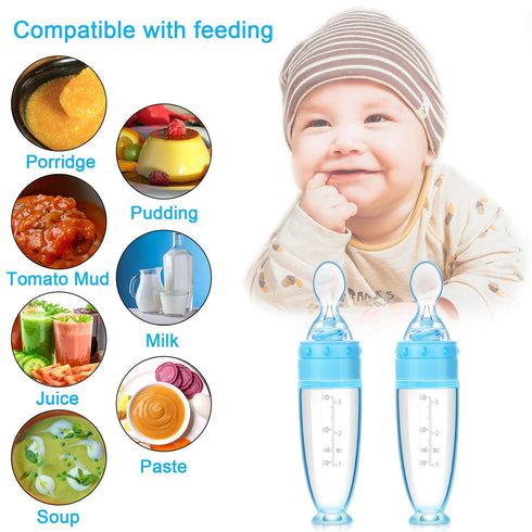 2 0-24 Pieces Silicone Baby Spoons Baby Feeding Spoon with Standing Base for Infant Months Dispensing and Feeding