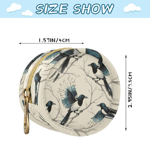 PYBUG Bird Round Pacifier Storage Case, Polyester & TPU Lined with Hook Buckle, Pacifier Container Box for Baby