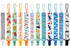 12 Pack Pacifier Clips with Strap 25.5cm - Premium Polyester Baby Pacifier