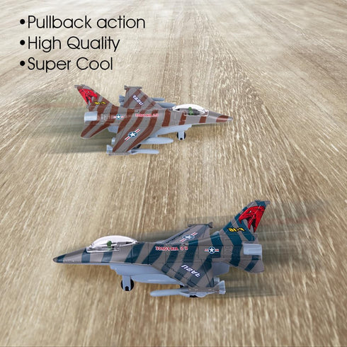 ArtCreativity F-16 Fighter Jet Toy Set, 2 Pack F16 Fighting Falcon Diecast Metal Airplanes for Kids