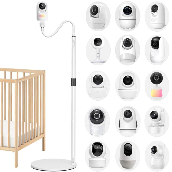 Derebir Baby Monitor Floor Stand Holder Mount Compactible with VTech/HelloBaby Momcozy/Nanit Pro/Blemil/iFamily/Leapfrog Cameras