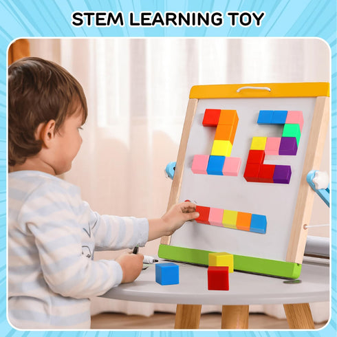 TOY Life 64 Pcs Magnetic Blocks - Magnetic Building Blocks for Toddlers Age 3-5, Learning Building Toys for Kids Ages