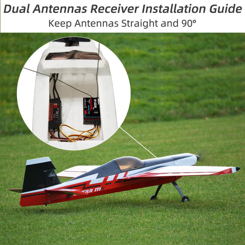 R12DS 2.4GHz 12 AT10II/AT10/AT9S Pro/AT9S/AT9 Radiolink RC Receiver Channels SBUS/PWM Long Range Control for Airplane