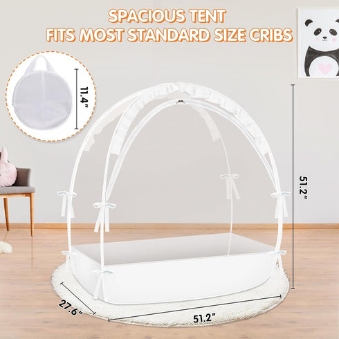 Zkaitoy Crib Tent to Keep Baby from Climbing Out - Crib Net to Keep Baby in - Pop Up Breathable Cribs Cover - Canopy