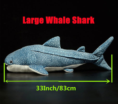 ZHONGXIN 33" Realistic Whale Shark Plush Toy - Large, Weighted, Soft Ocean Sea Creature Gift for Kids