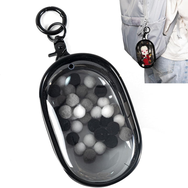 Clear Figures Display Bag, Portable Storage Bag with Keychain, Mini Doll Hanging Blind Box, Dustproof Collectibles Case