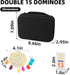 15 Set, 136 Doreimi Mexican Train Dominoes Double Colored Number Tiles with Lightweight EVA Case, Family and Adult