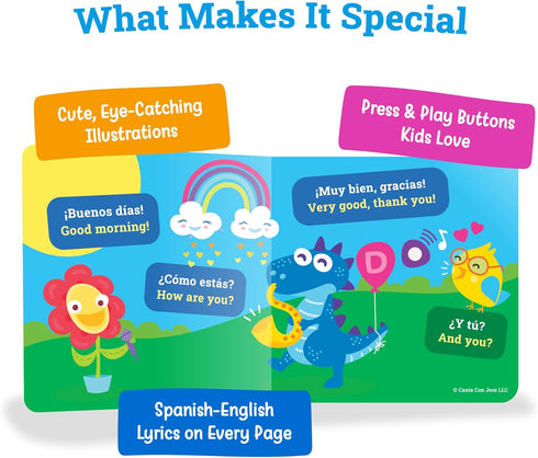 Canta Con Jess 13 6 Spanish Learning Songs Musical Board Book for Babies & Toddlers | Bilingual Sound Book | Great