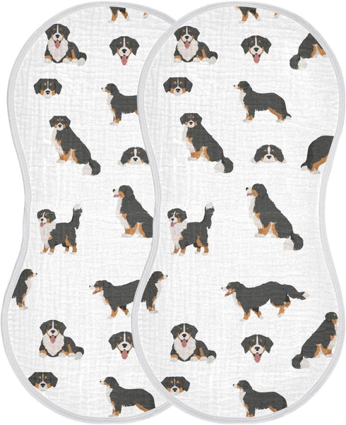 Set 4 Pack vvfelixl Baby Burp Cloths Bernese Mountain Dog Baby Newborn Cotton Burping Cloths Baby Washcloths
