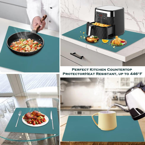 Countertop Counter Extra Large Silicone Mat, Silicone Table Mat Kitchen Protector Nonslip Heat Resistant Desk Mat