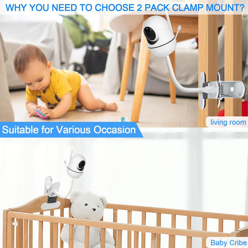 15.7 inches Baby Monitor Mount Compatible with HelloBaby HB65/HB6550/HB6550 Pro/HB66/HB248, ANMEATE SM935E Flexible