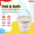 DOLU NUVE 6 DOLU Foldable Baby Bath Bucket, Compact Toddler Wash Tub, Portable and Space Saving Design Ideal for Ages