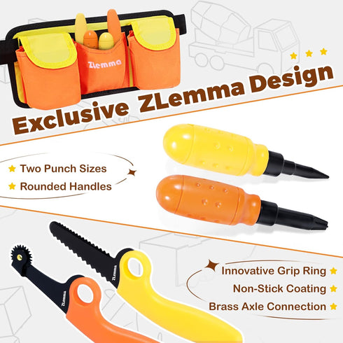 Set -258PCS, Kids Cardboard Construction Tool with Electric Drill & Tool Belt STEM Building Kit for Creative Craft
