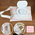 WEIMU Baby Wipes Dispenser with Bow, Refillable Hanging Wet Wipe Pouch, Portable Diaper Wipe Holder for Travel, Car