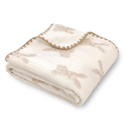 Gunnaicat Double Layered 100% Cotton Muslin Baby Blanket Ultra-Soft 40x40 Inch Swaddling Nursery