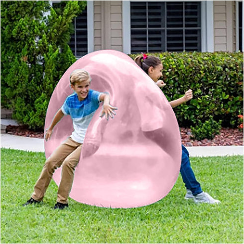 47'' Giant Bubble Ball for Kids Adults, Inflatable Soft Rubber Ball for Indoor Outdoor Party, Water Injection Fun