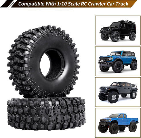 4.7"/120mm 1.9 Tires RC Crawler Tyres for 1.9 Beadlocks Rims, Soft Rubber for Traxxas TRX4 Axial SCX10 II III