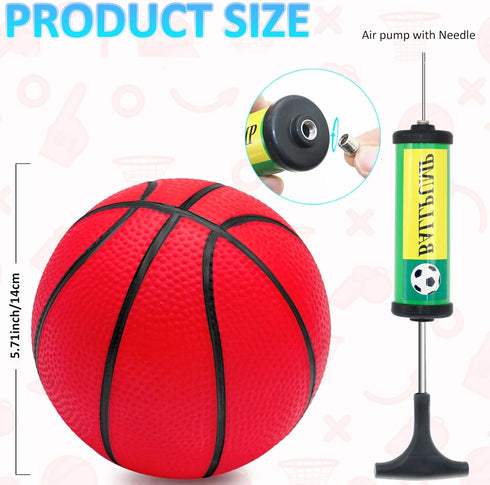 42Pcs 5" Mini Basketball Balls Bulk Set, PVC Small Basketball for Over The Door Basketball Hoop Games