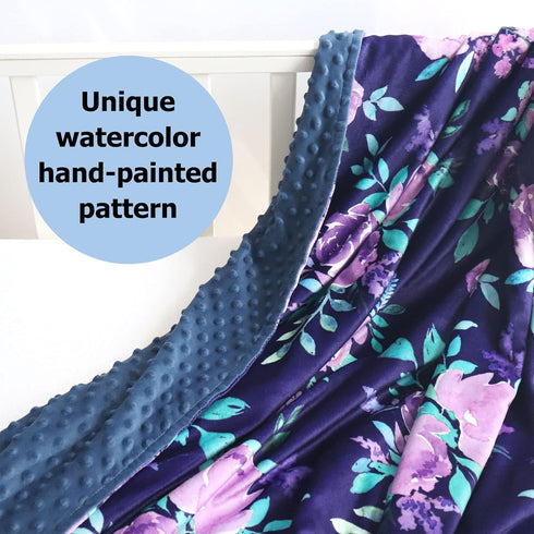 50 60 Inch TANOFAR Toddler Blanket Purple Floral Fleece Baby Blankets for Grils Double Layer Crib Blanket x Watercolor