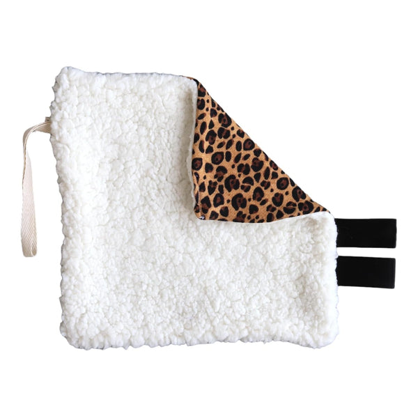 Handmade Plush Mini Blanket Pacifier Holder (Fur Cheetah)