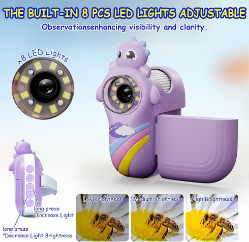 Pozifu 1000X Magnification,2'' Screen,1080P 3-12 Microscope for Kids,Handheld Kids Microscope HD Camera,Built