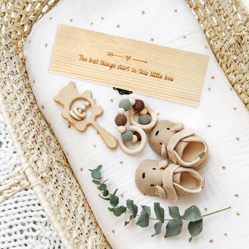 Blinking Stars Surprise Pregnancy Announcements for Dad Grandparents Aunt Uncle - Wooden Positive Pregnancy Test