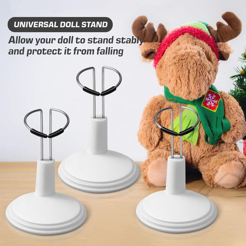 Toddmomy 4Pcs Mini Doll Toy Display Stand, Doll Support Holder for Window Display Decoration