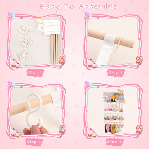 POVETIRE Headband Holder Hair Bows Organizer for Girls, Baby Headbands Hair Accessories Organizer Storage Wall Hanging