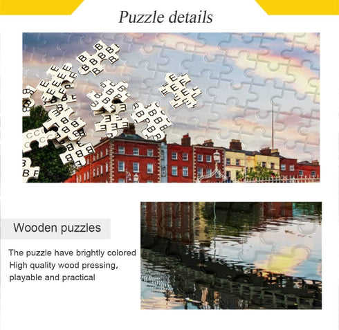 Oarencol Sunset 1000 Dublin Ireland Ha Penny Bridge River Landscape Jigsaw Puzzle Pieces Puzzles for Adults