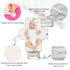 Jihqo Diaper Changing Pad Bows Pink Portable Diaper Mat with Built-in Pillow Travel Changing Station for Baby