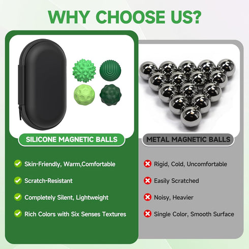 AotBlcer 8pcs Magnetic Balls Fidget Toys Adults, Stress Relief Magnet Sensory Ball with Silicone Shell for to Hands