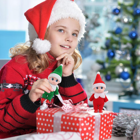 Miniature Christmas Elf Dolls, Boy and Girl Elf Family for Kids Christmas Decorations and Stocking Stuffers