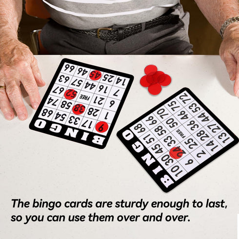 18-Pack GSE Games & Sports Expert Bingo Game Cards with Easy Read Numbers, Reusable Paper Bingo Sheets