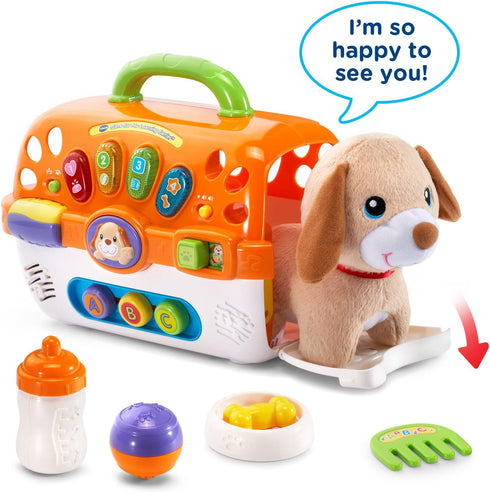 VTech Orange Care for Me Learning Carrier Toy with Plush Puppy